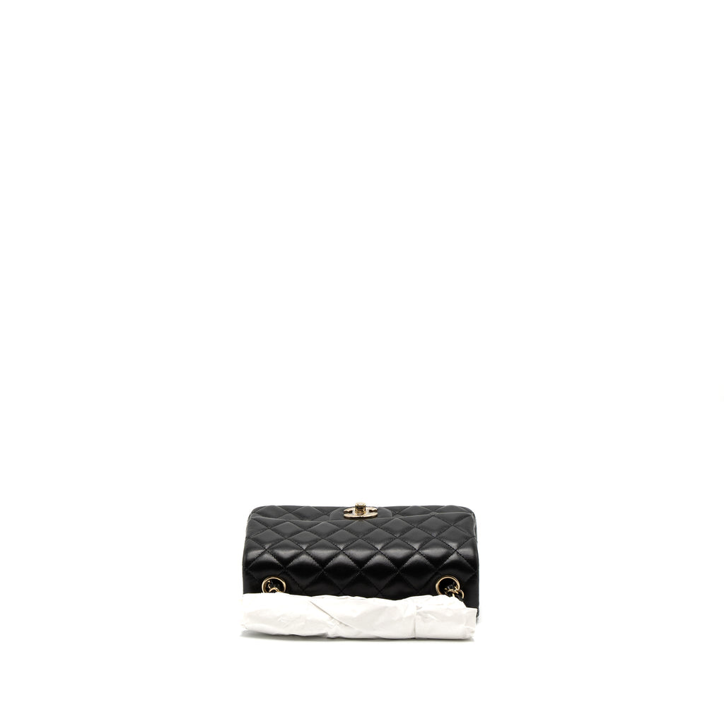 Chanel Mini Rectangular Flap Bag Lambskin Black L (Microchip)