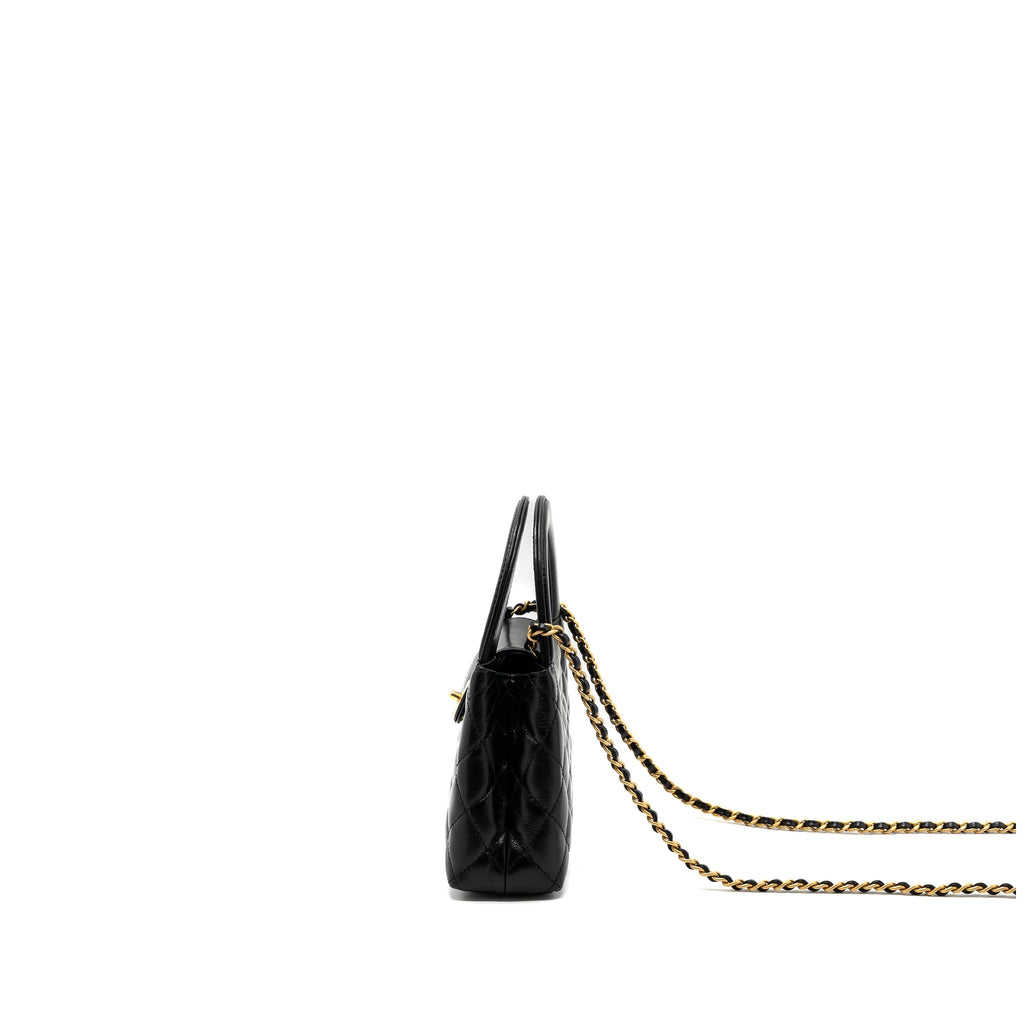 Chanel 23k Mini Shopping Tote Calfskin Black Brushed (Microchip)