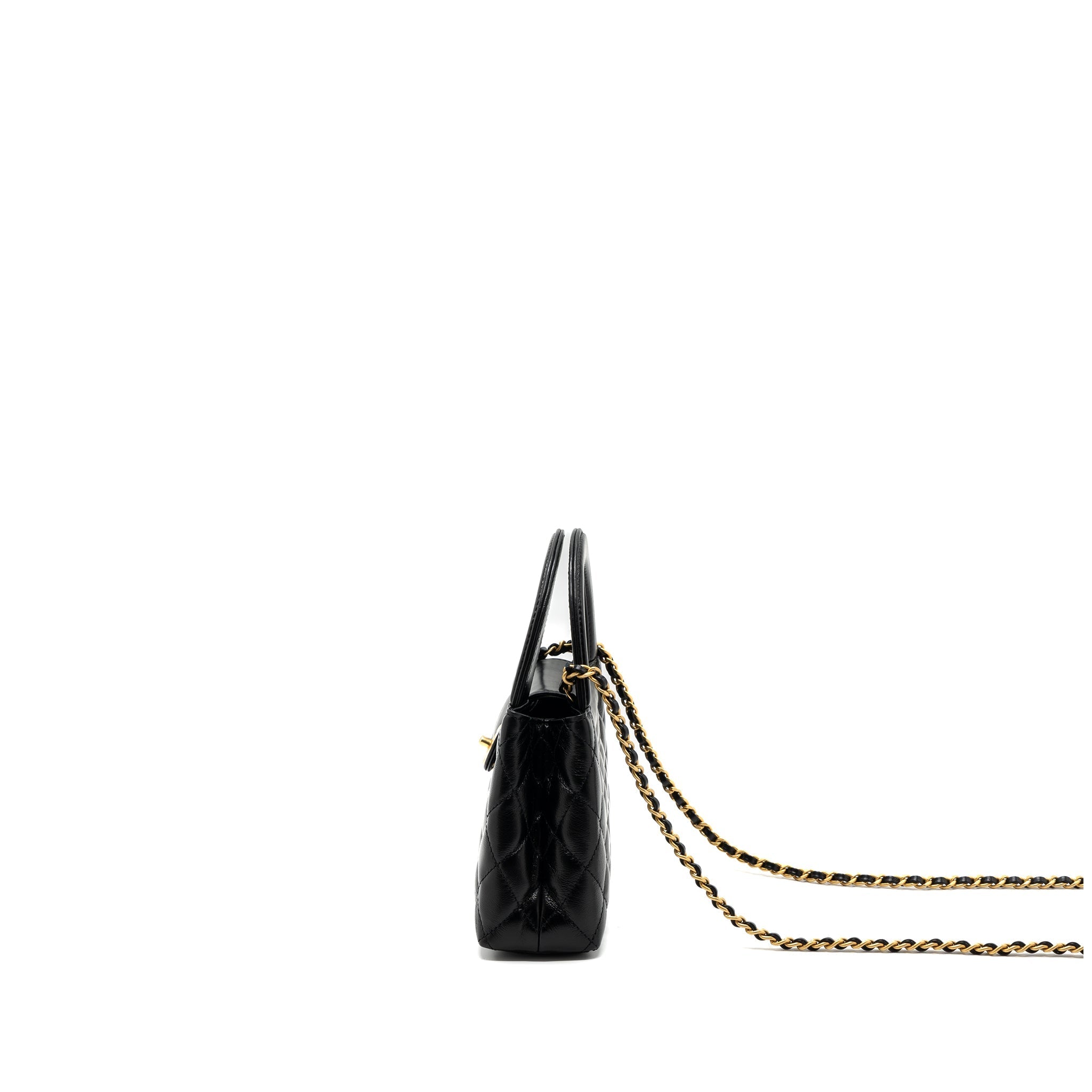 Chanel 23k Mini Shopping Tote Calfskin Black Brushed (Microchip)