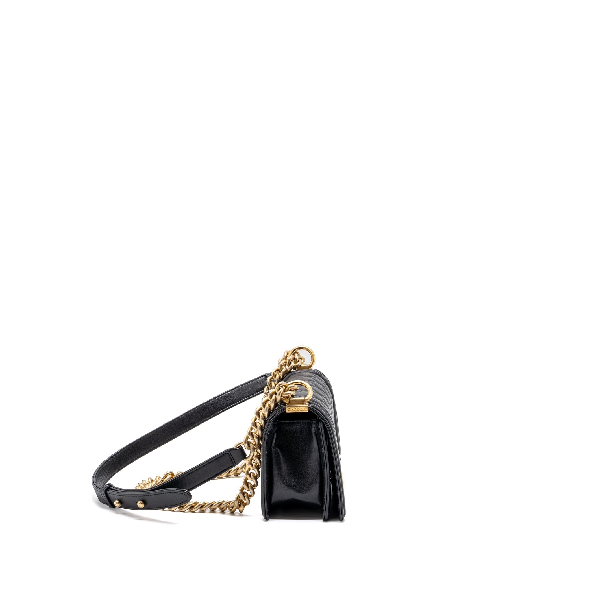Chanel small boy bag Calfskin black