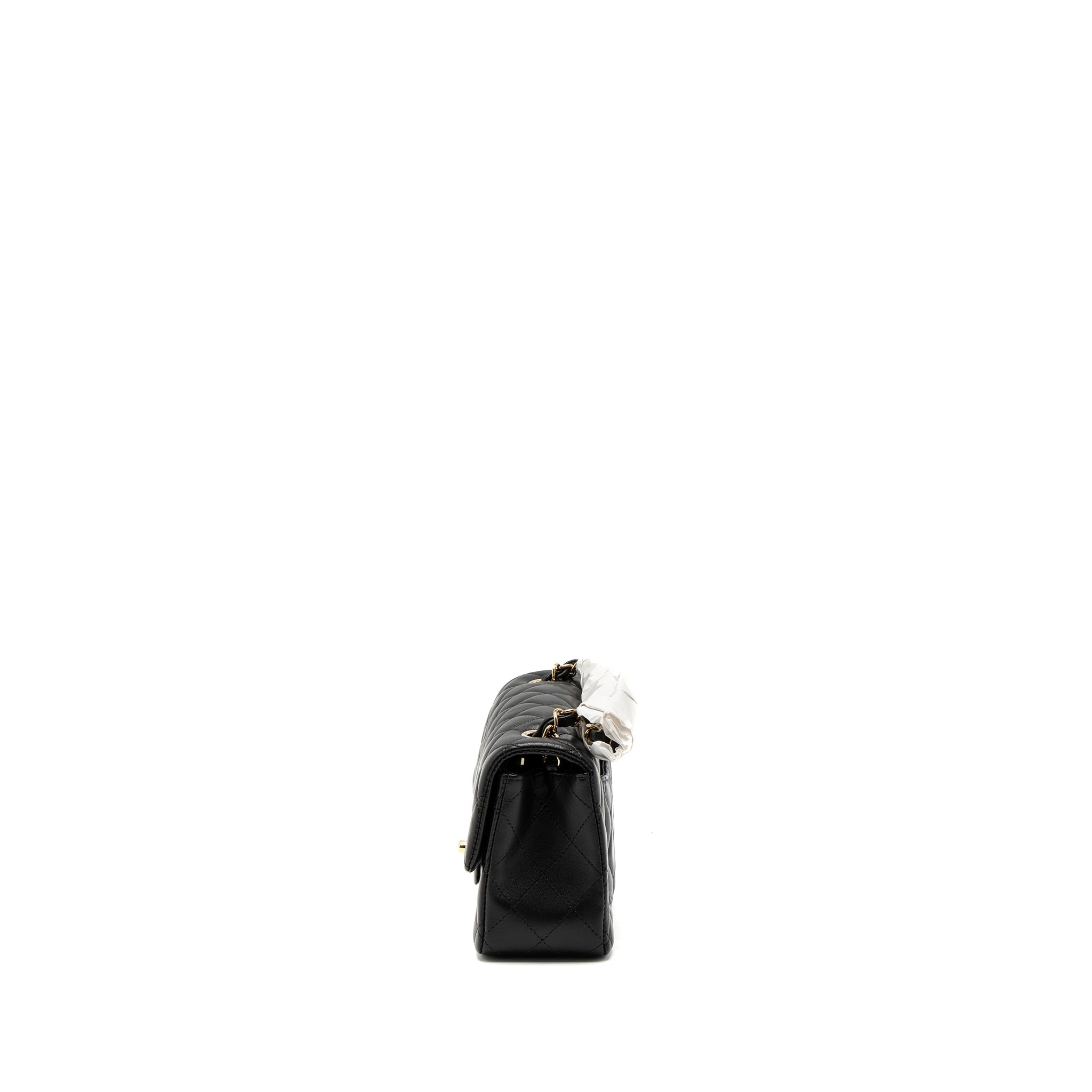 Chanel Mini Rectangular Flap Bag Lambskin Black L (Microchip)