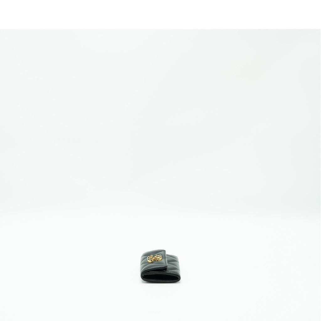 Chanel 19 flap card holder lambskin black  (microchip)
