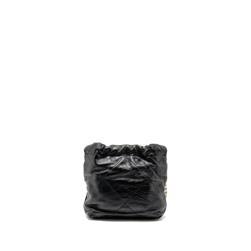 Chanel 23s Mini 22 Bag With Pearl Shiny Calfskin  (Microchip)