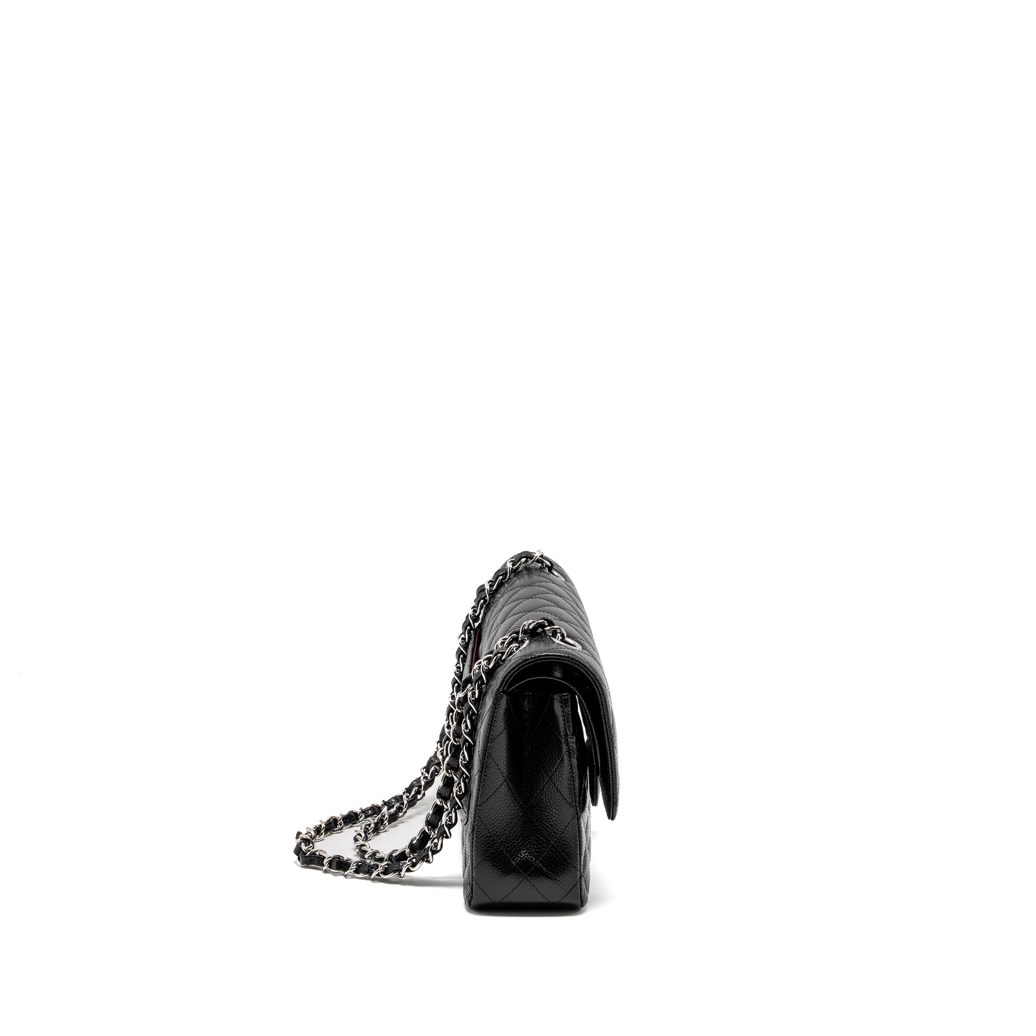Chanel Medium Classic Double Flap Bag Caviar Black  (Microchip)