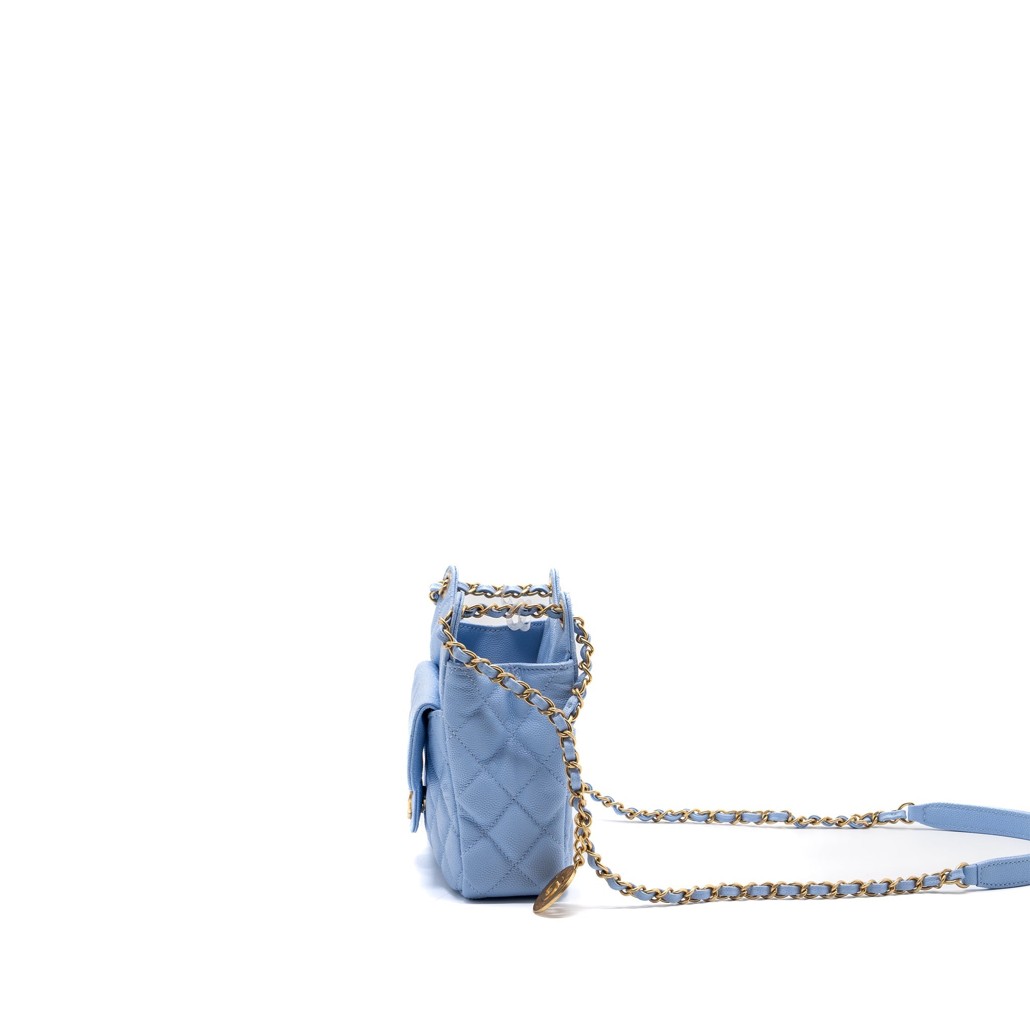 Chanel 23c Small Hobo Bag Caviar Light Blue (Microchip)