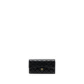 Chanel classic long flap wallet caviar black