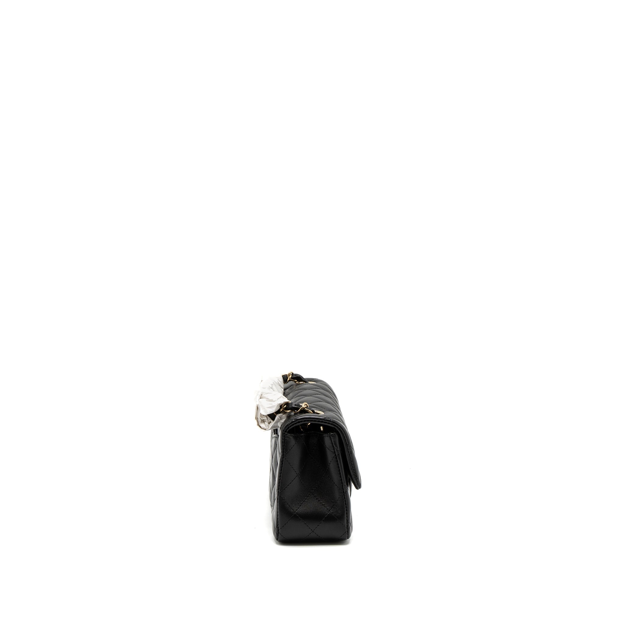 Chanel Mini Rectangular Flap Bag Lambskin Black L (Microchip)