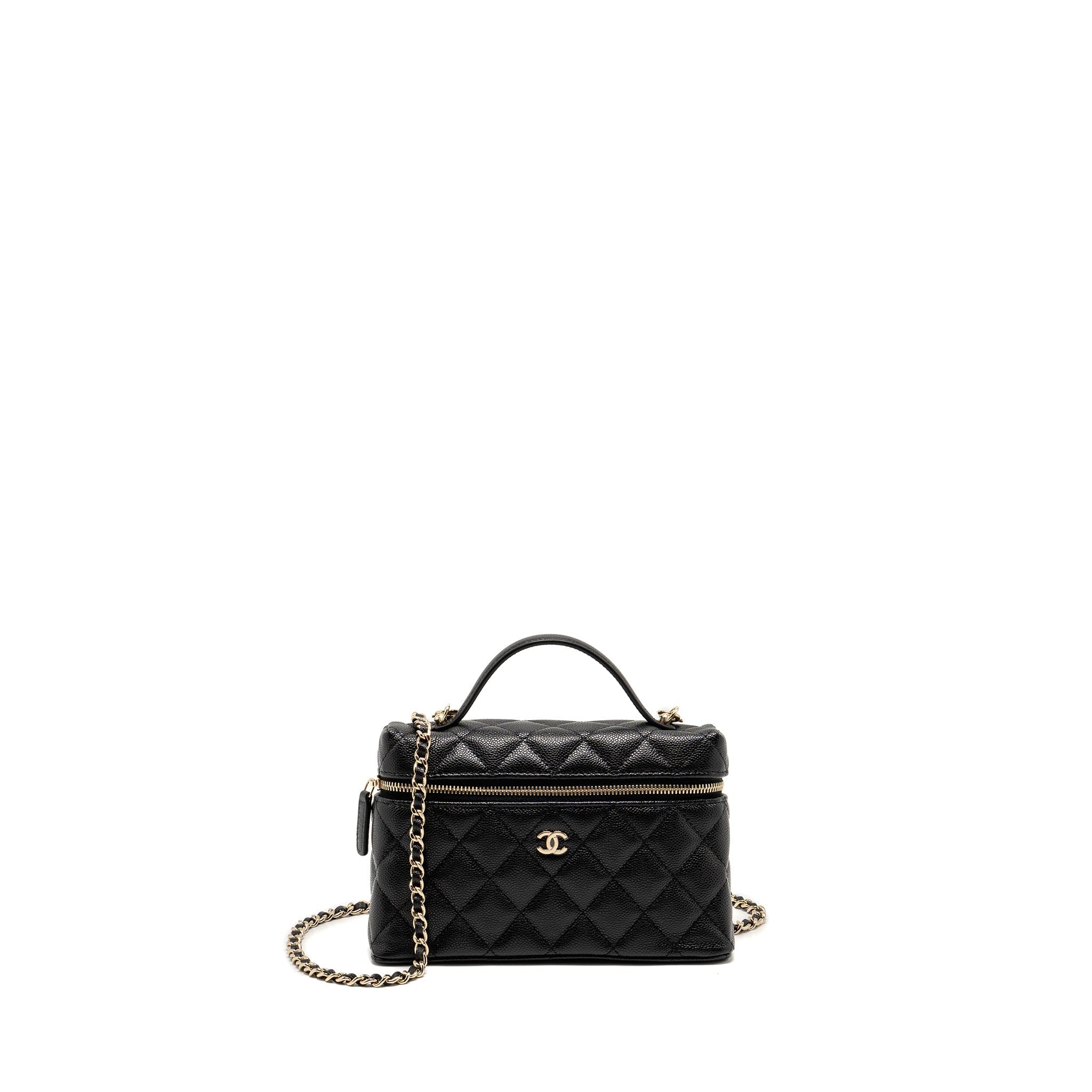 Chanel CC Top Handle Vanity Bag Caviar Black L (Microchip)