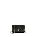 CHANEL Pearl Crush Wallet on Chain Lambskin Black  (Microchip)