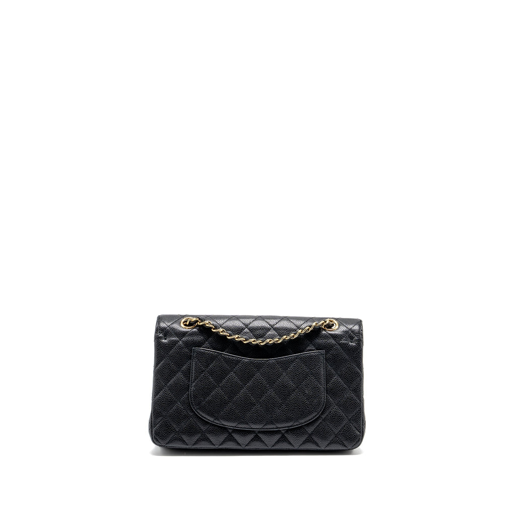 Chanel Medium classic double flap bag caviar Black
