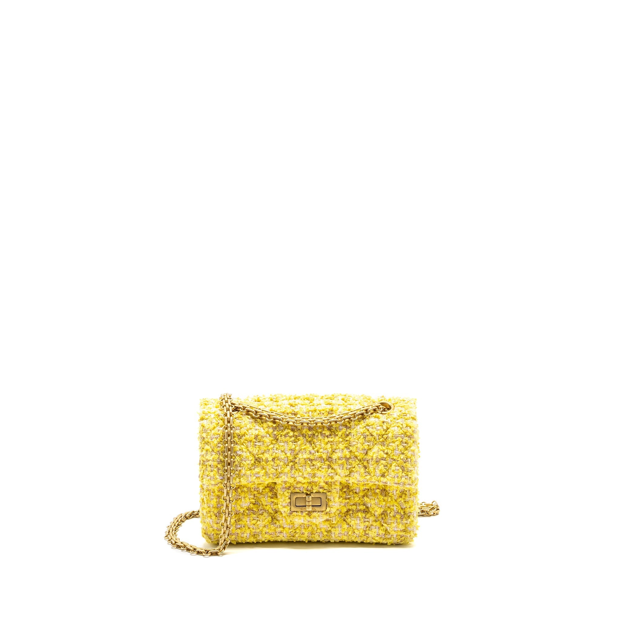 Chanel Mini 2.55 Reissue Flap Bag Tweed Yellow