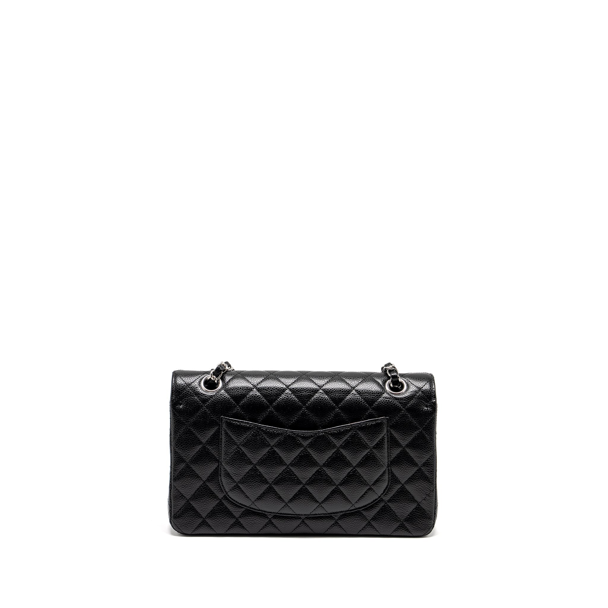 Chanel Medium Classic Double Flap Bag Caviar Black  (Microchip)