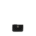Chanel Detailed CC Small O-Case Pouch Caviar Black  (Microchip)