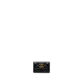 Chanel 19 flap card holder lambskin black  (microchip)