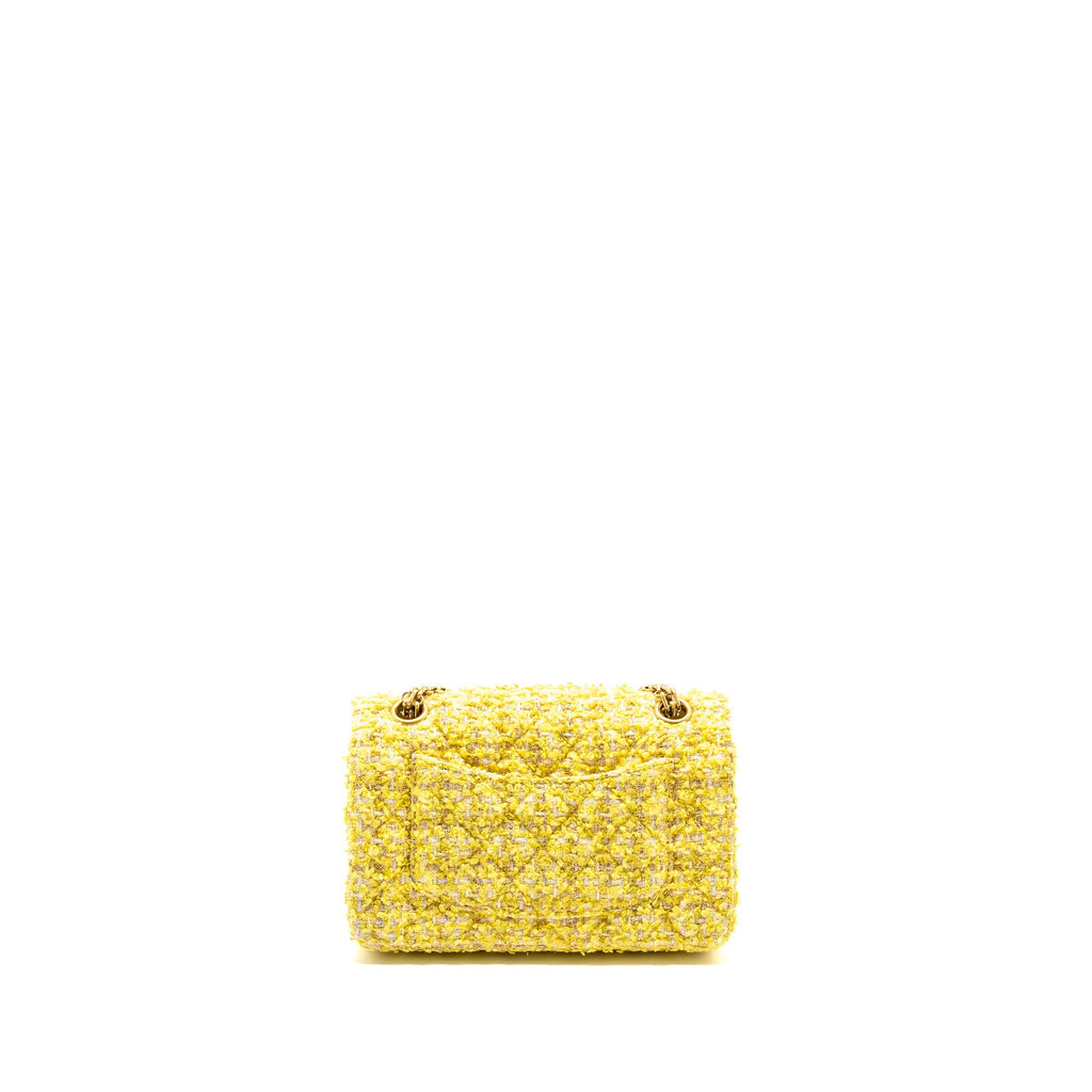 Chanel Mini 2.55 Reissue Flap Bag Tweed Yellow