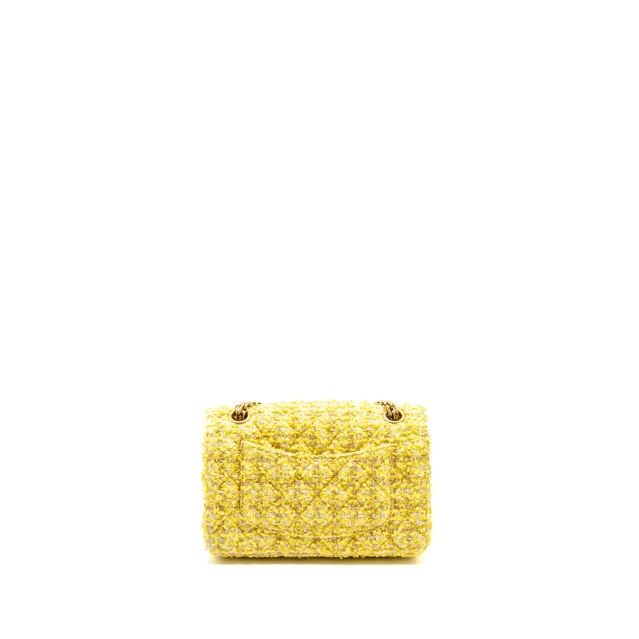 Chanel Mini 2.55 Reissue Flap Bag Tweed Yellow
