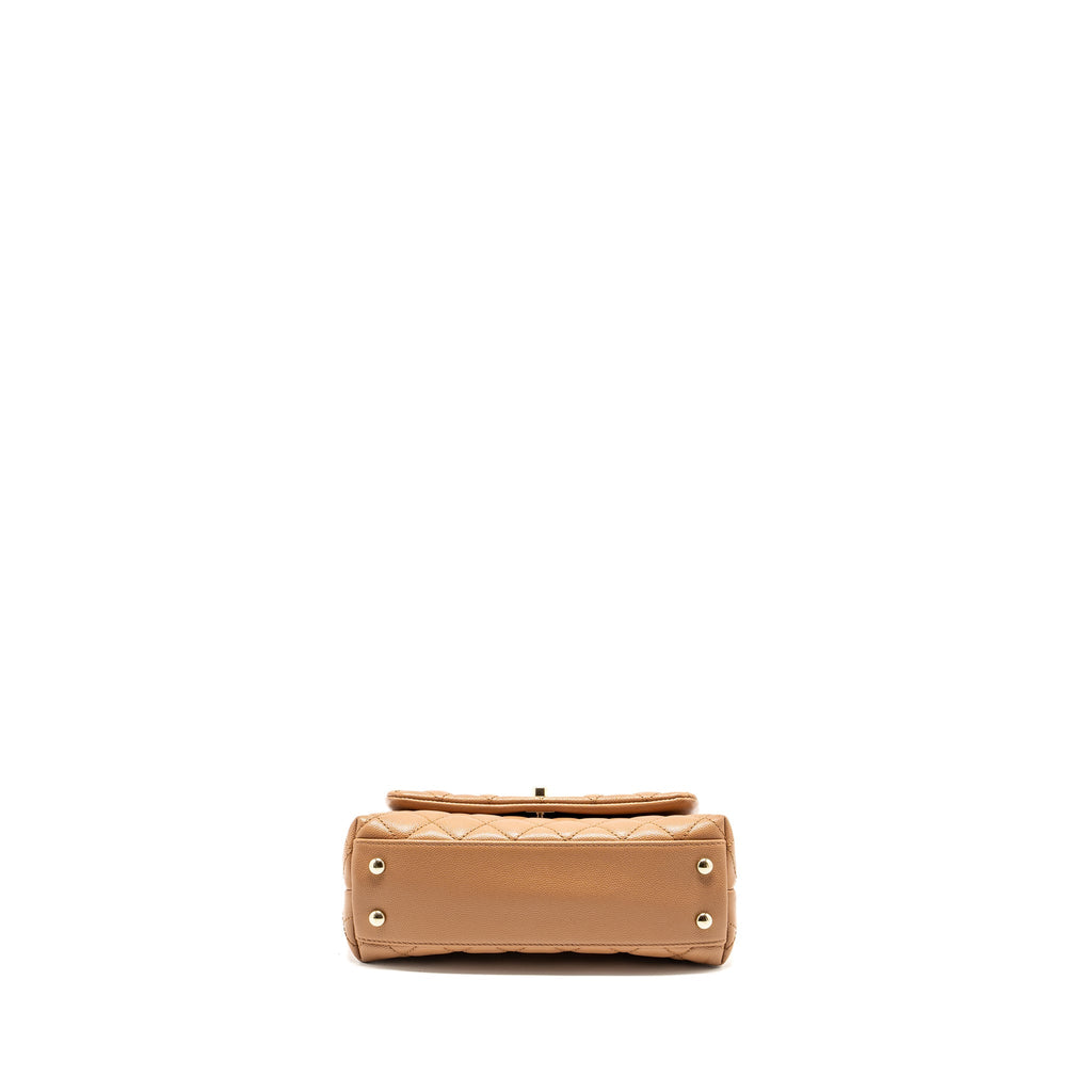 Chanel 21P Small Coco Handle Caviar caramel L