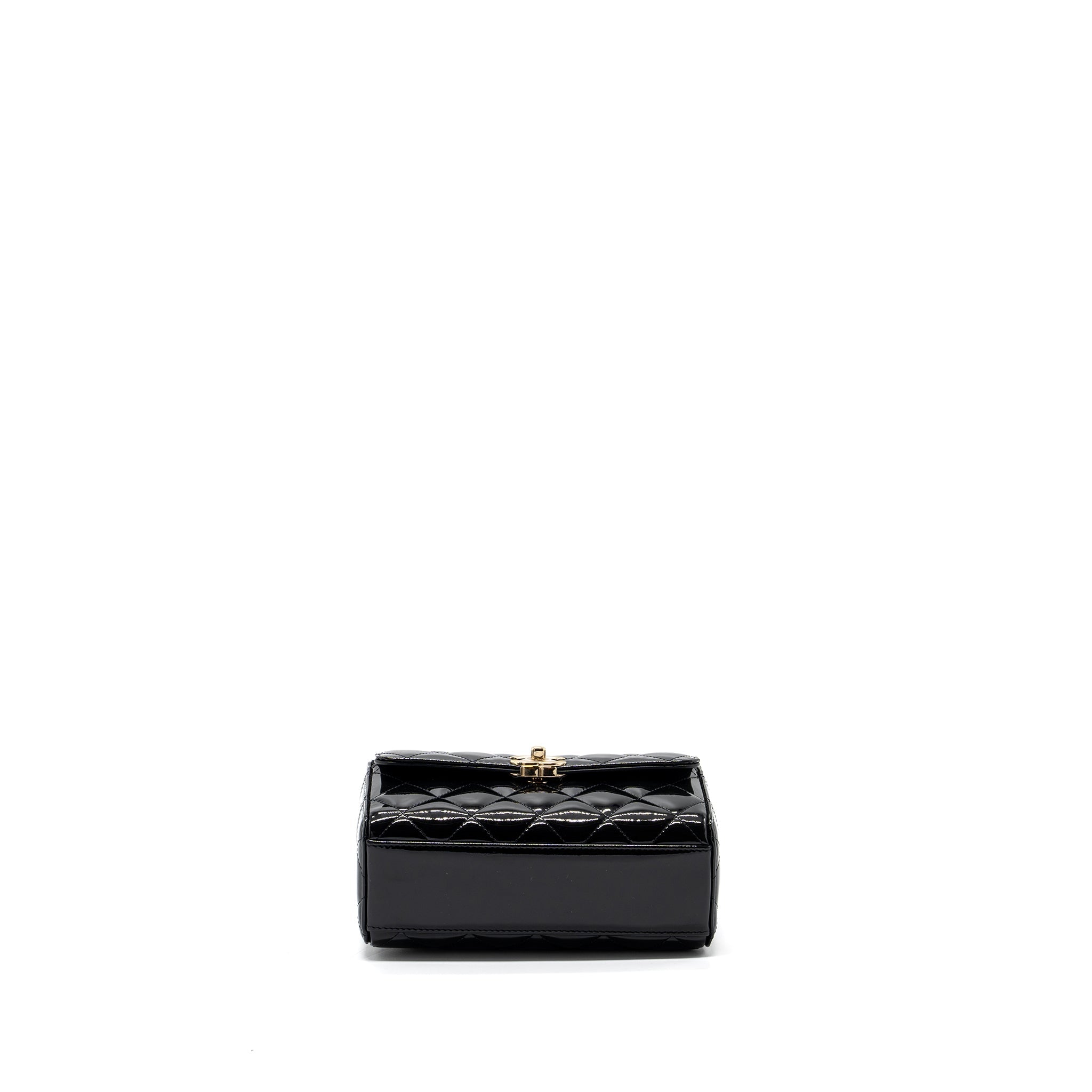 Chanel Small Trendy CC Dual Flap Bag patent black L (microchip)