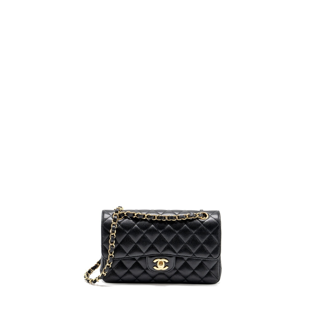 Chanel Small classic double flap bag caviar black
