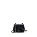 Chanel Classic Mini Square Flap Bag Lambskin Black L