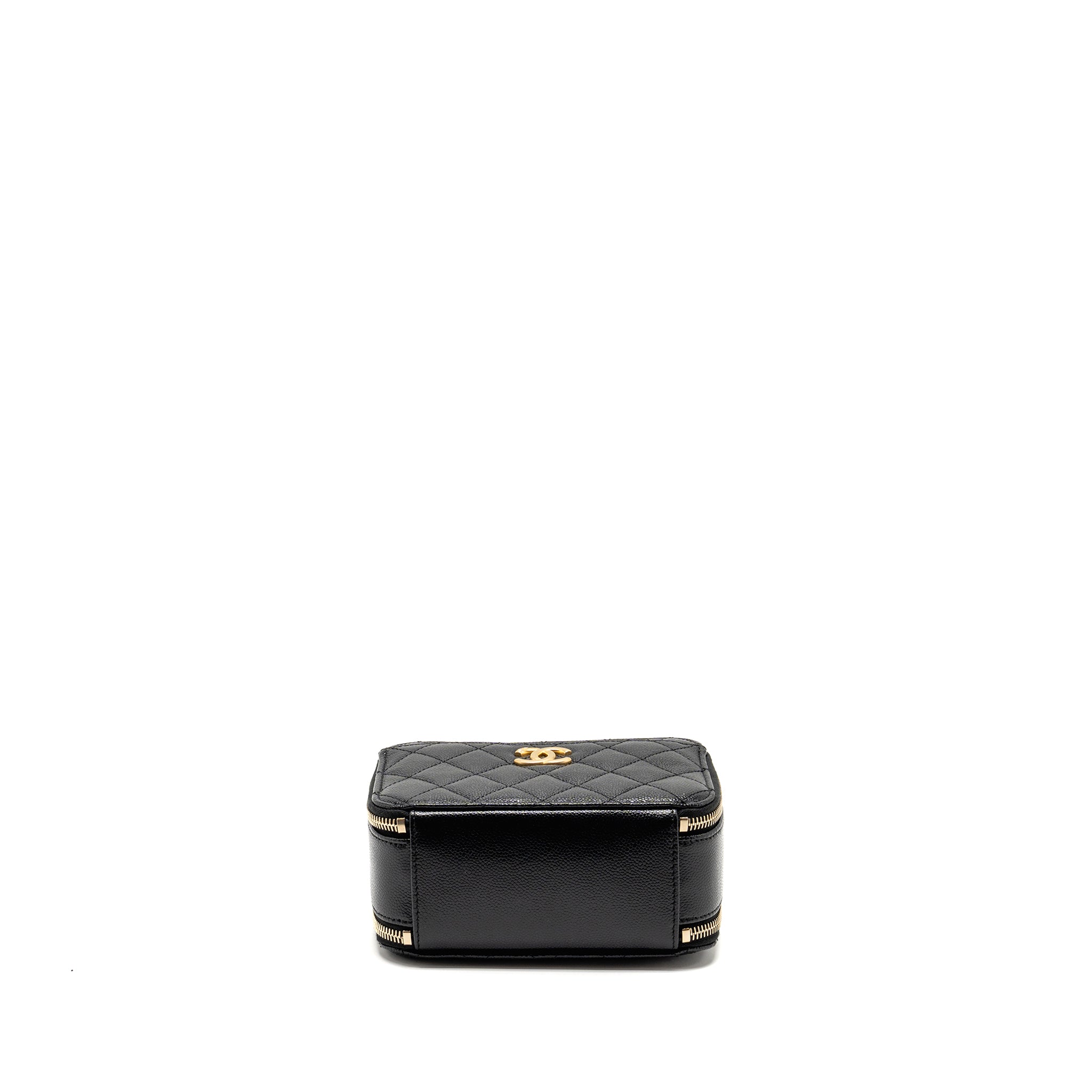 Chanel Logo Detailed Handle Mini Pick Me Up Vanity Case Caviar Black  (Microchip)
