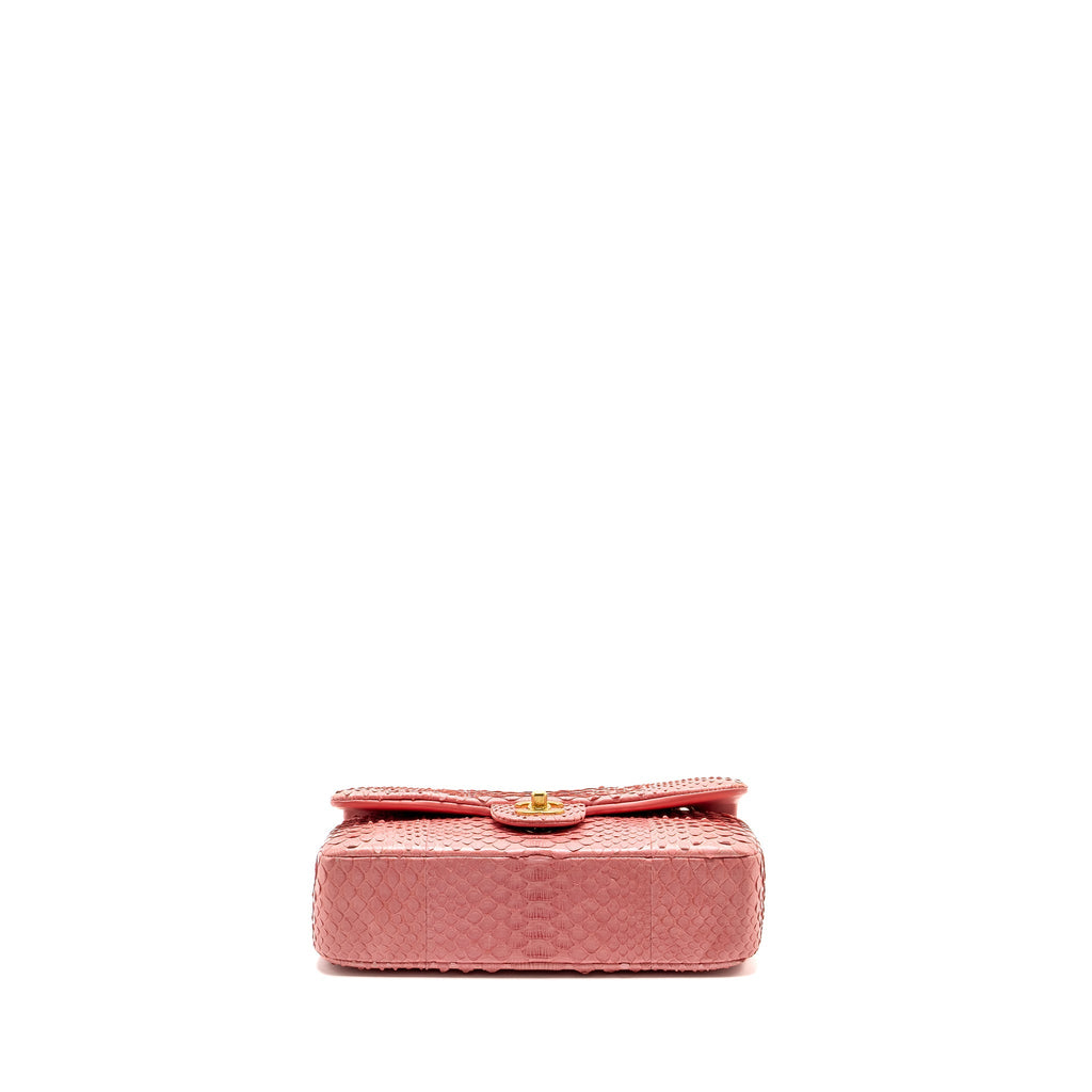 Chanel Medium Flap Bag with Detailed Charms Python Pink
