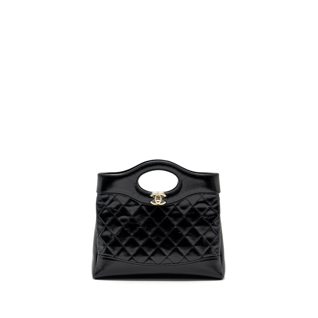 Chanel 23C mini 31 bag shiny calfskin black L (microchip)