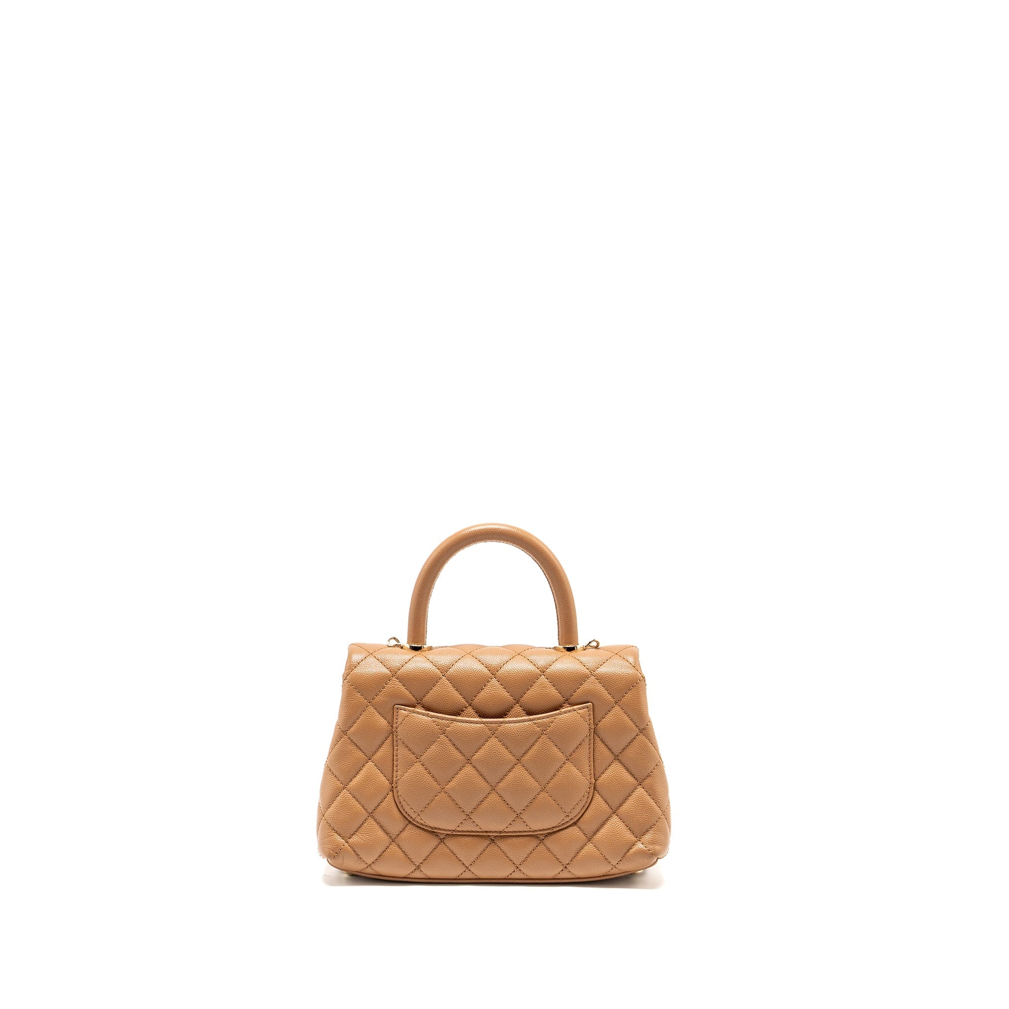 Chanel 21P Small Coco Handle Caviar caramel L