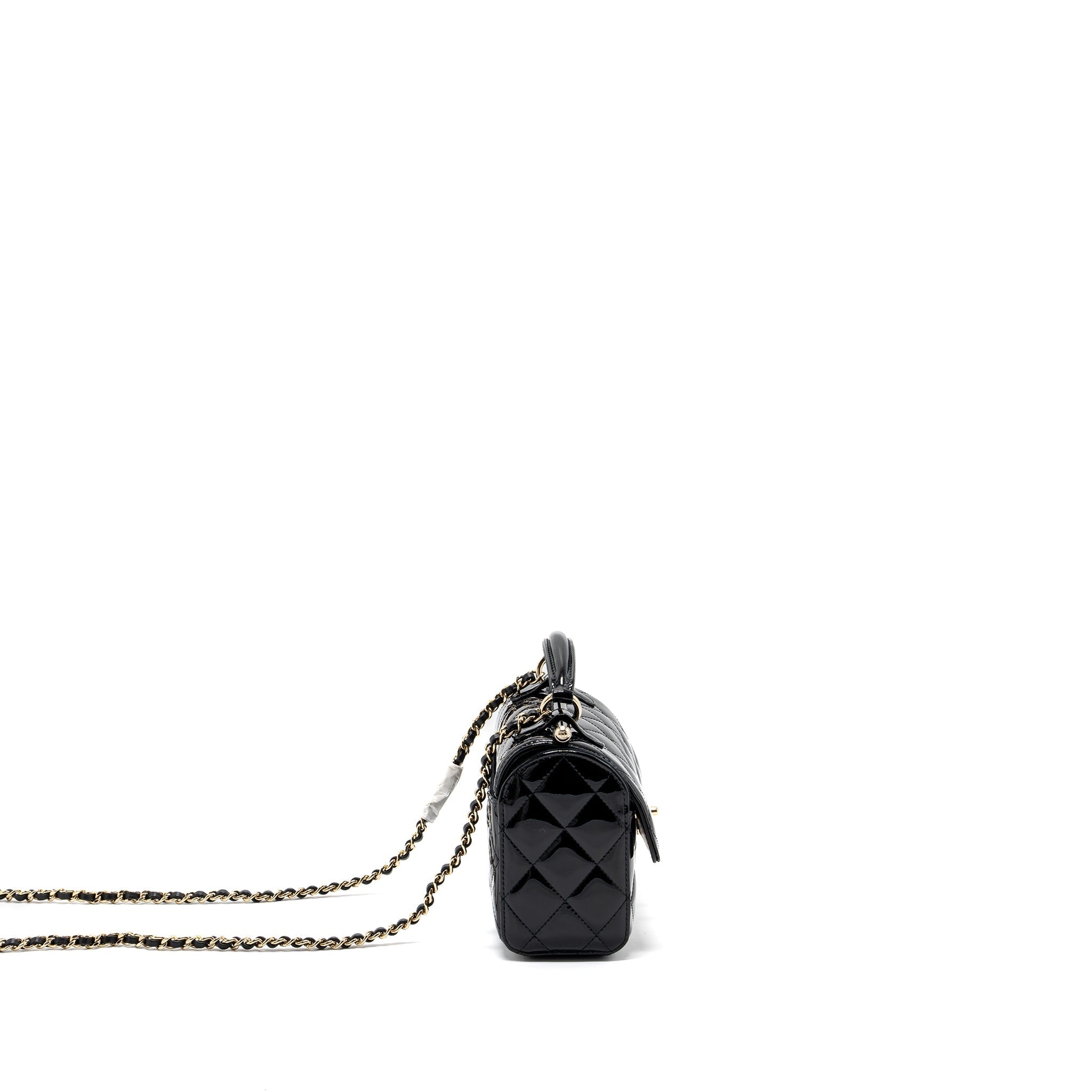 Chanel Small Trendy CC Dual Flap Bag patent black L (microchip)