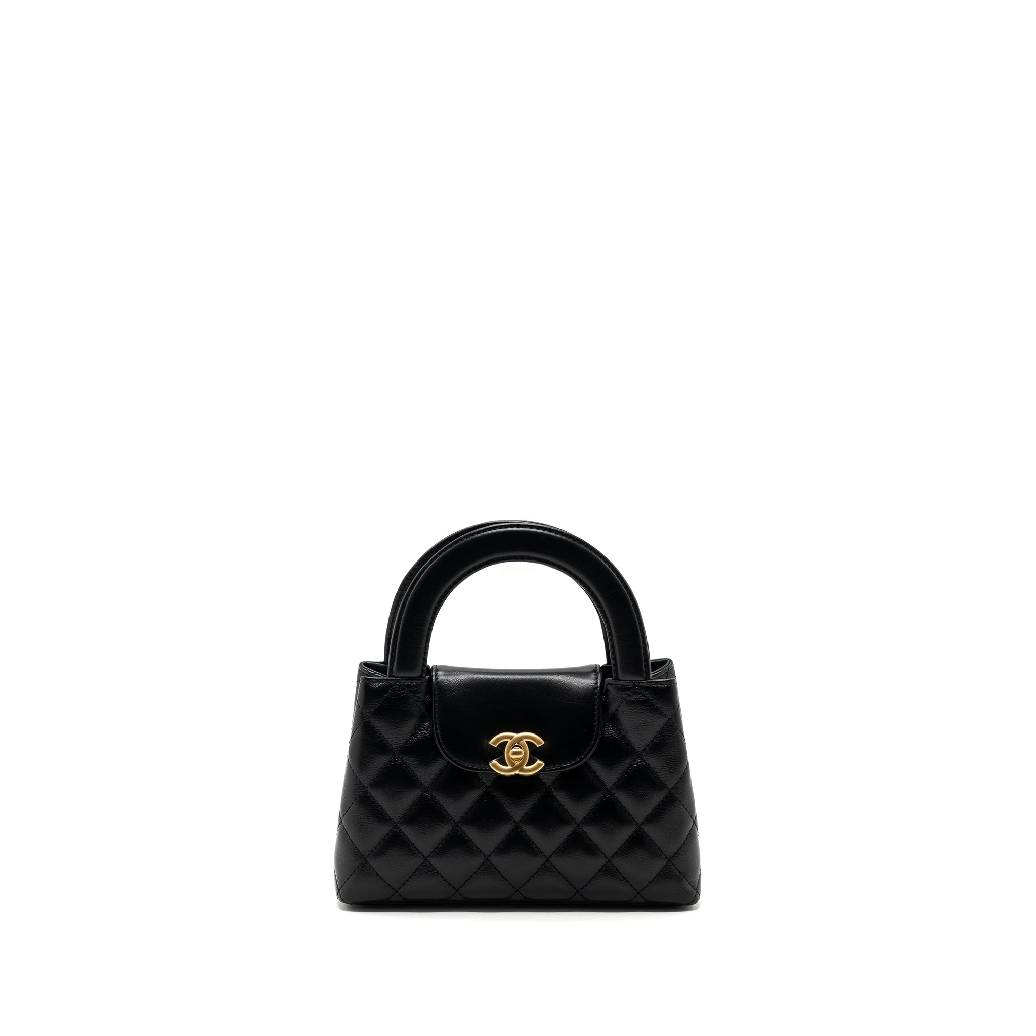 Chanel 23k Mini Shopping Bag Calfskin Black Brushed (Microchip)