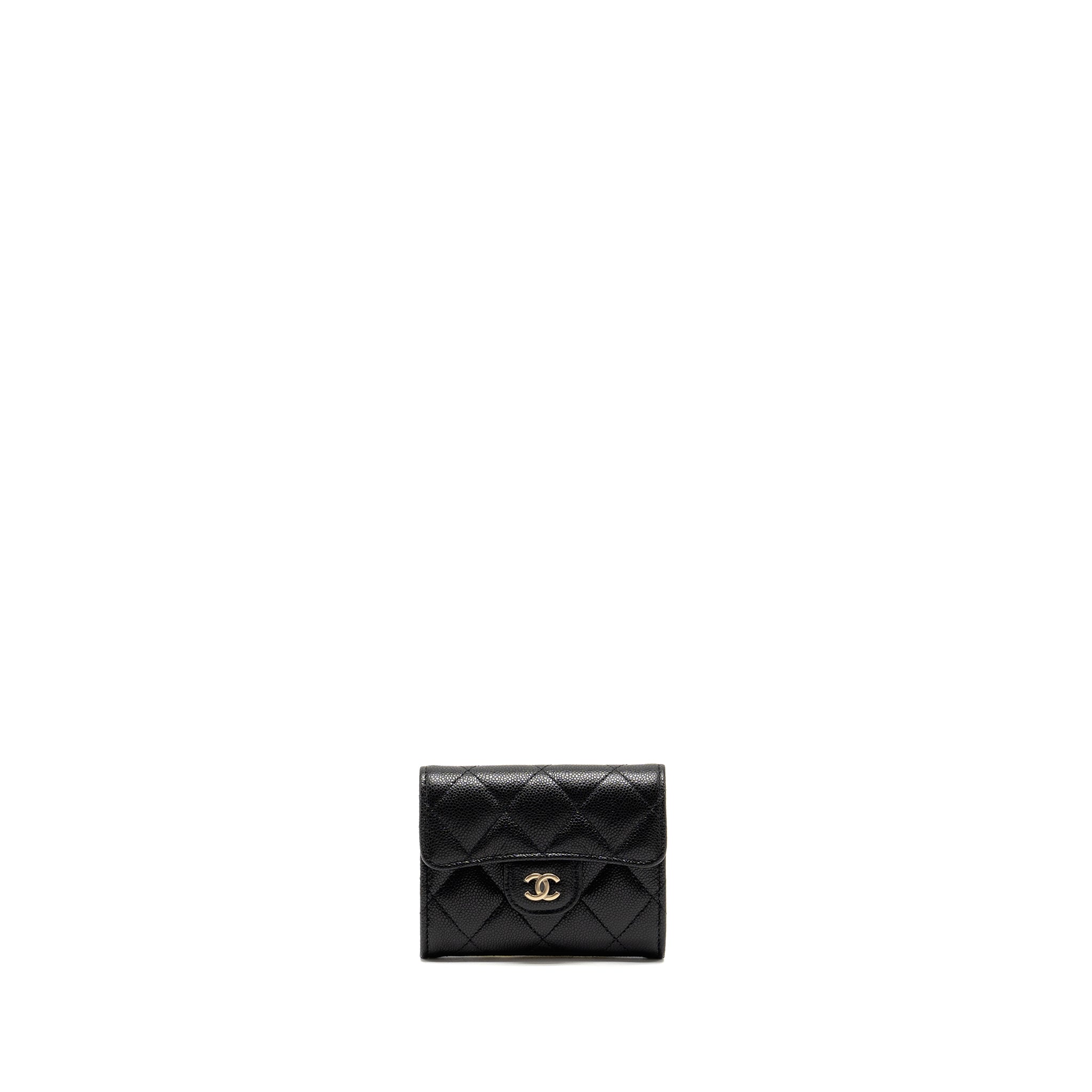 Chanel Classic Flap Card Holder Caviar Black L (Microchip)