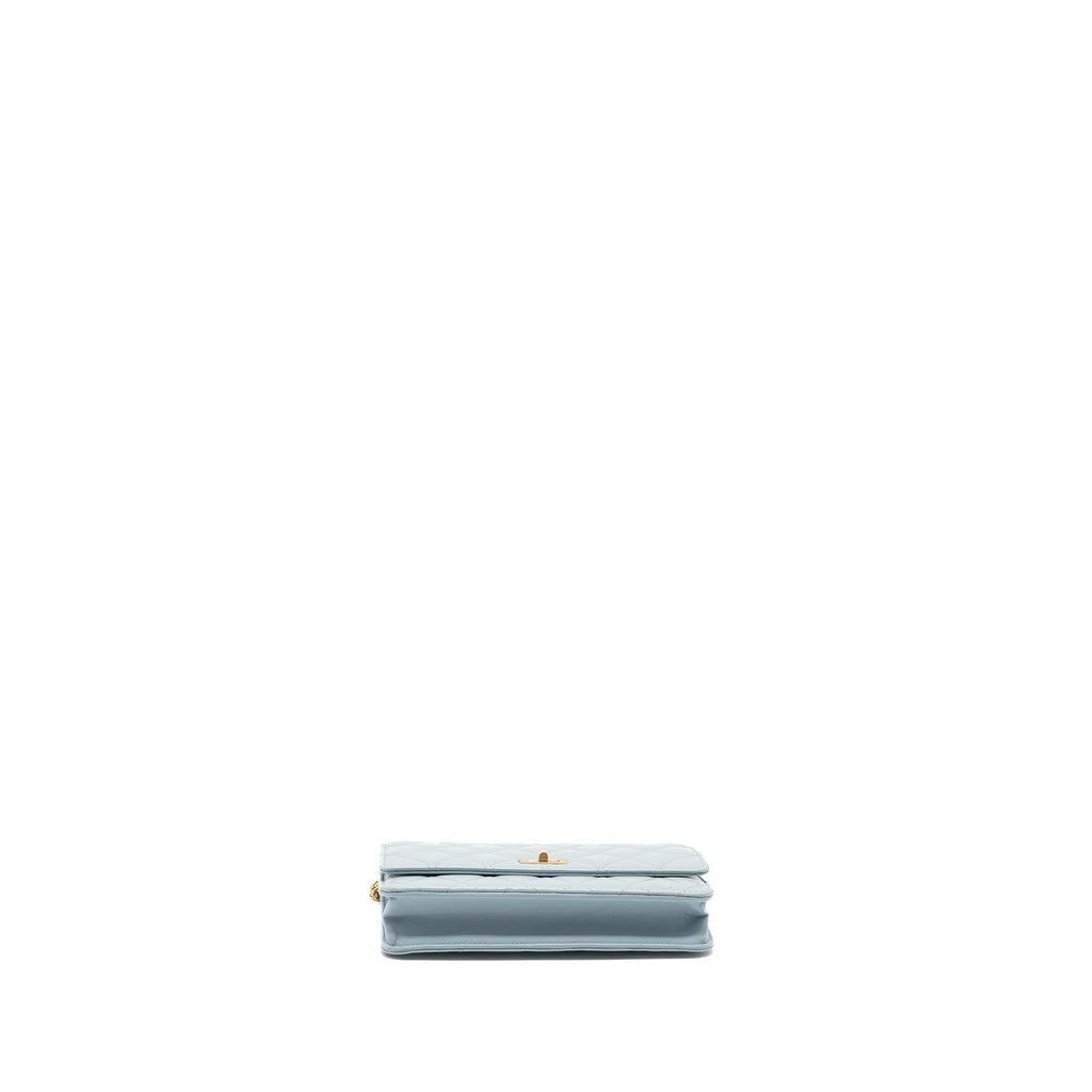Chanel 2.55 Reissue Wallet on Chain Aged Calfskin Light Blue Brushed  (Microchip)