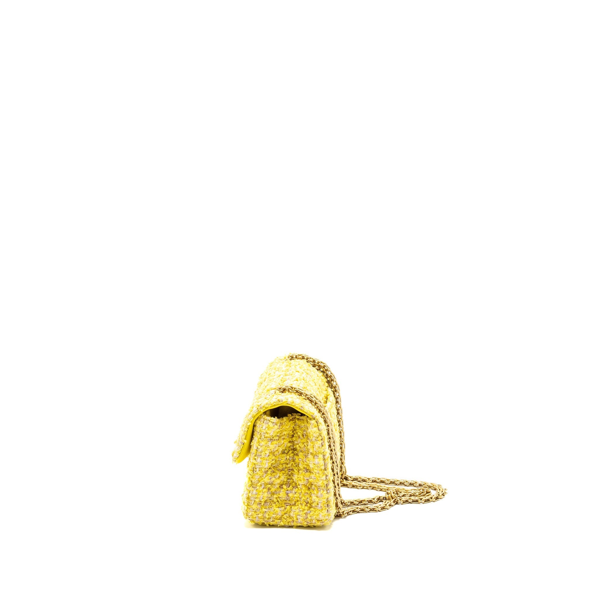 Chanel Mini 2.55 Reissue Flap Bag Tweed Yellow