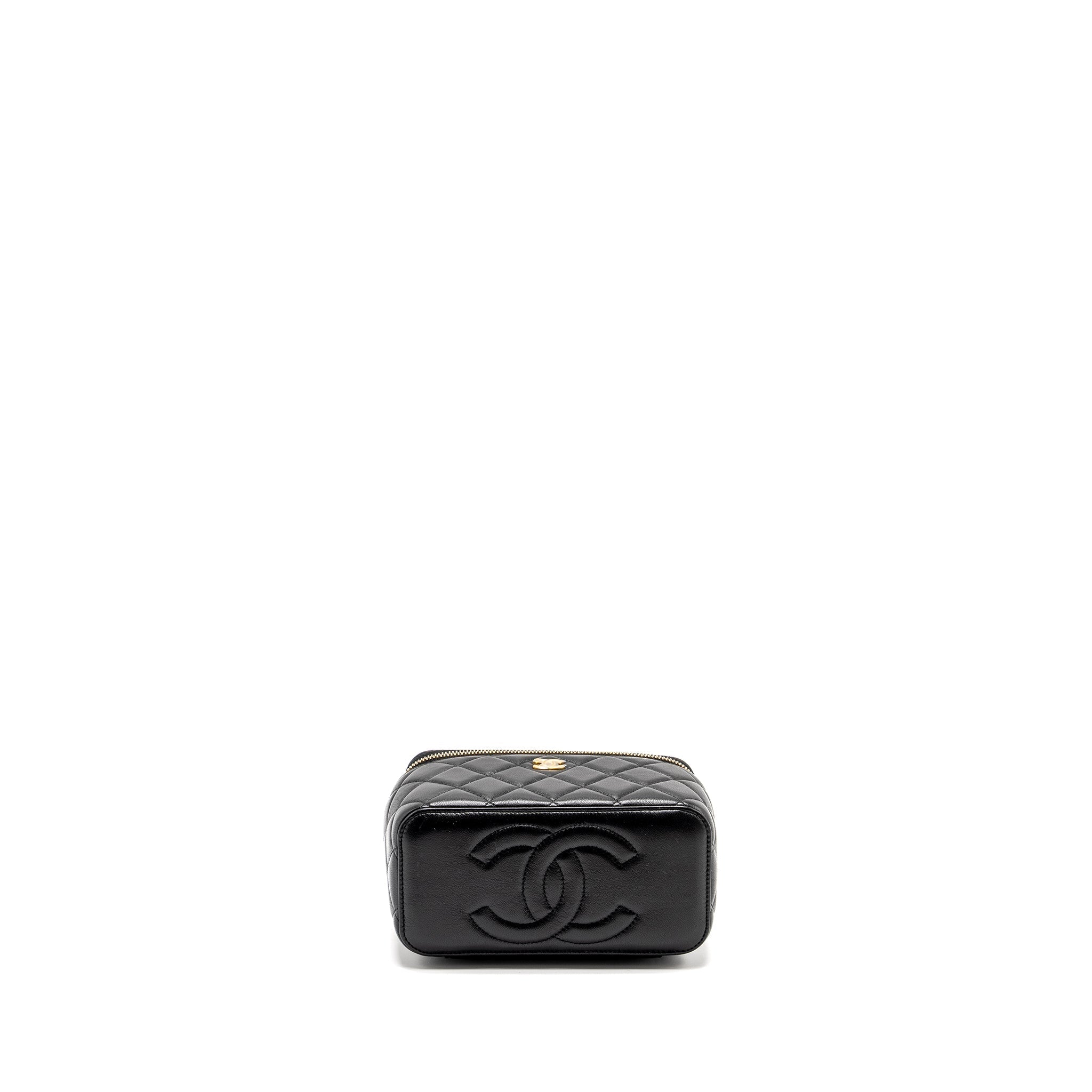 Chanel Pearl Crush Long Vanity Case Lambskin Black  (Microchip)