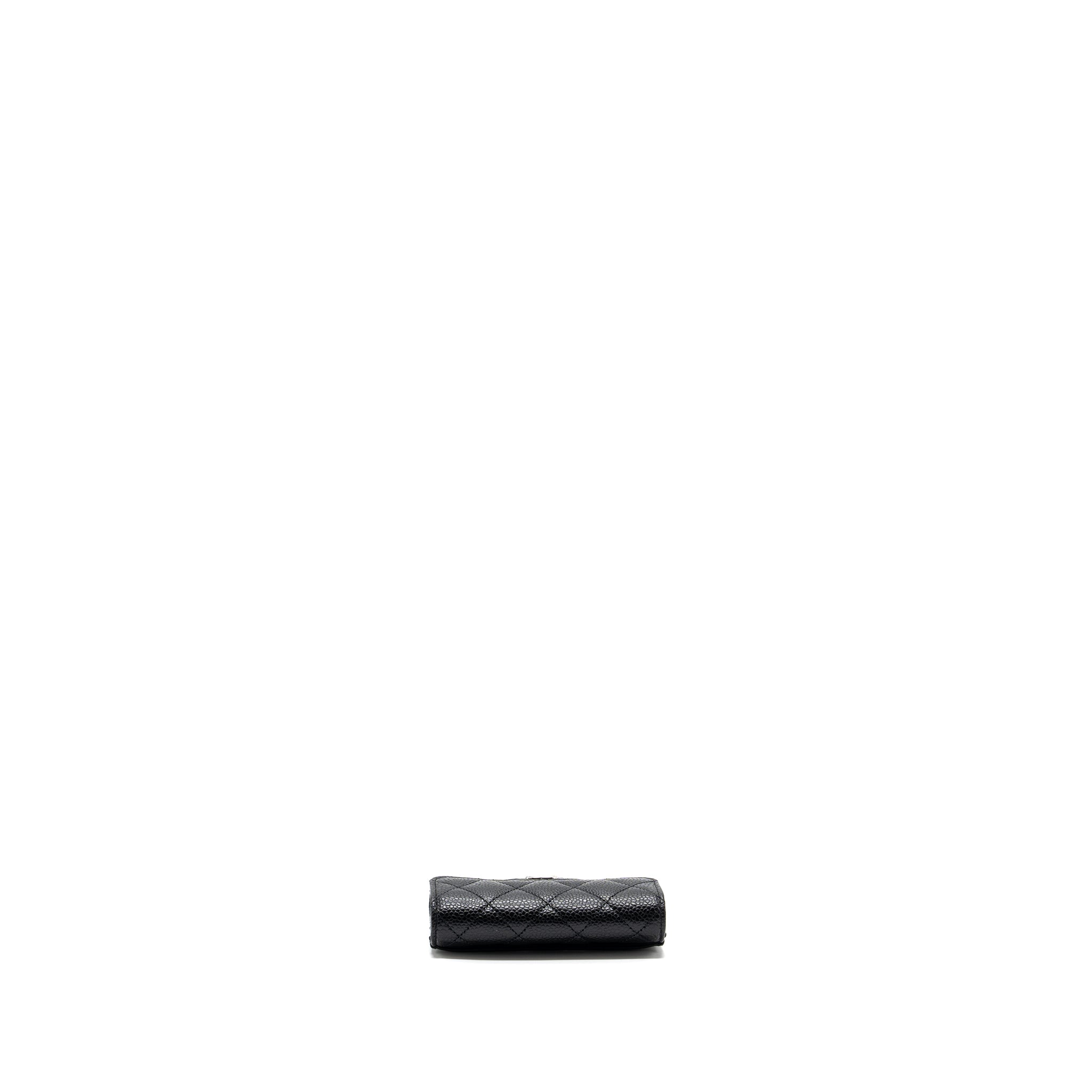 chanel classic flap card holder caviar black  (Microchip)
