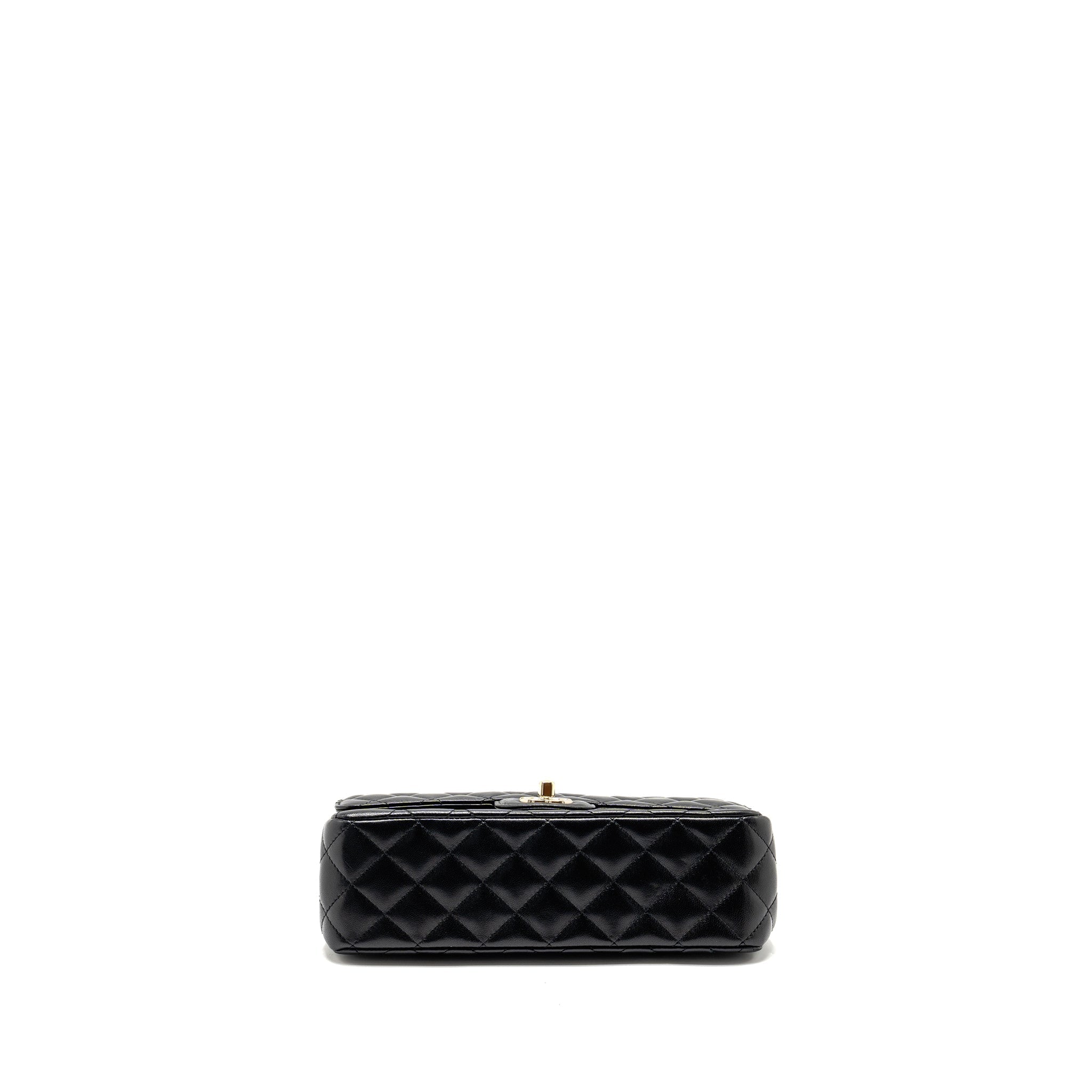 Chanel 23a Crystal Top Handle Flap Bag Shiny Lambskin Black L(microchip)