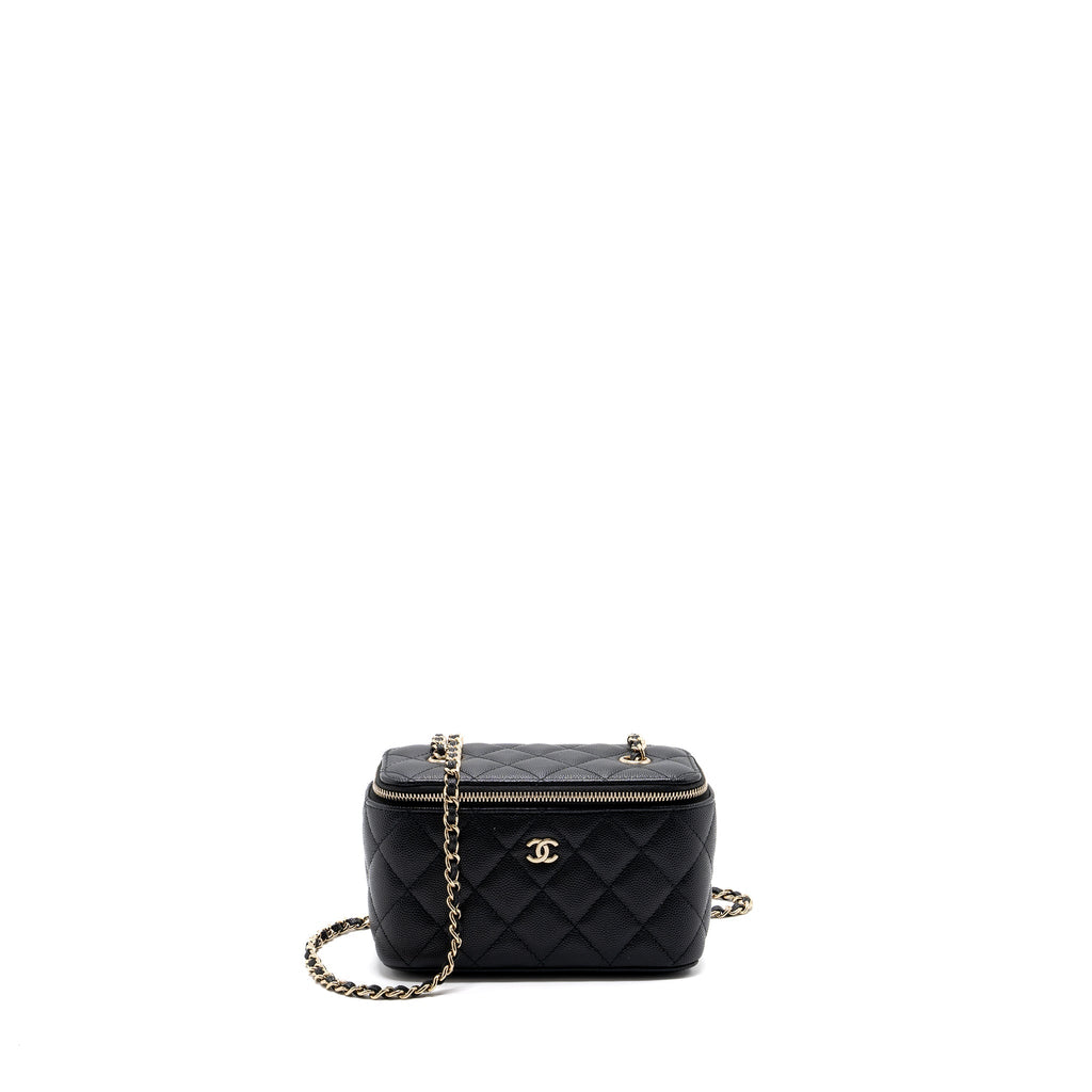 Chanel Long Vanity Case Caviar Black L