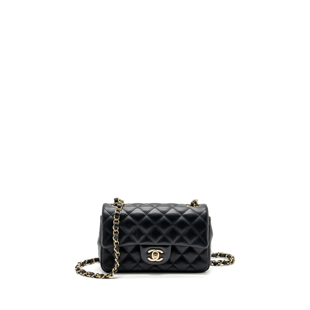 Chanel Classic Mini Rectangular Flap Bag Lambskin Black L (Microchip)
