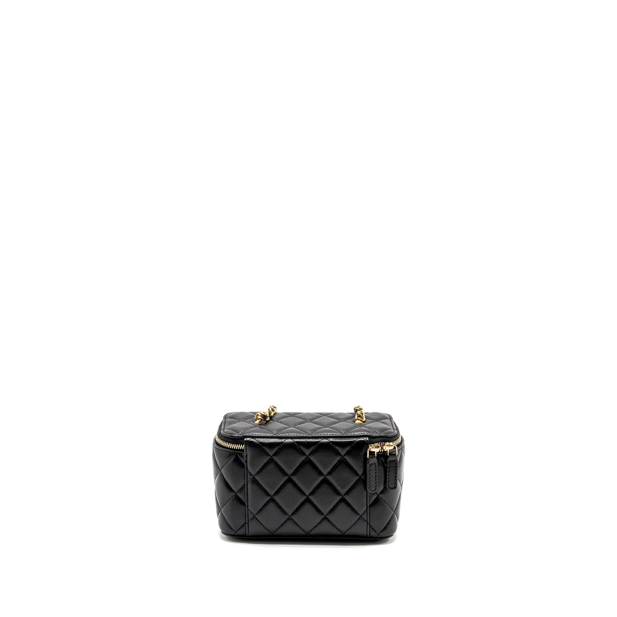 Chanel Pearl Crush Long Vanity Case Lambskin Black  (Microchip)