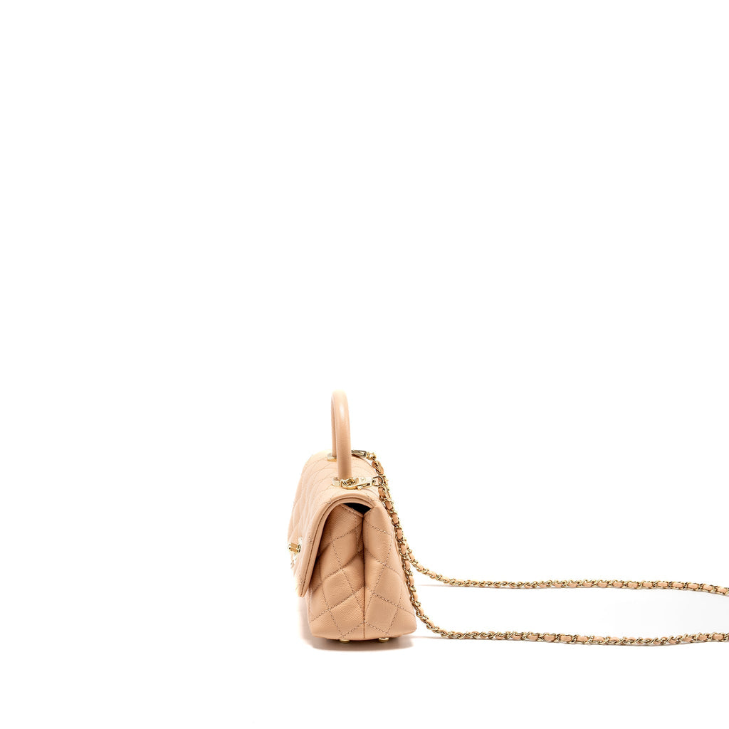 Chanel Mini Coco Handle Caviar BEIGE L