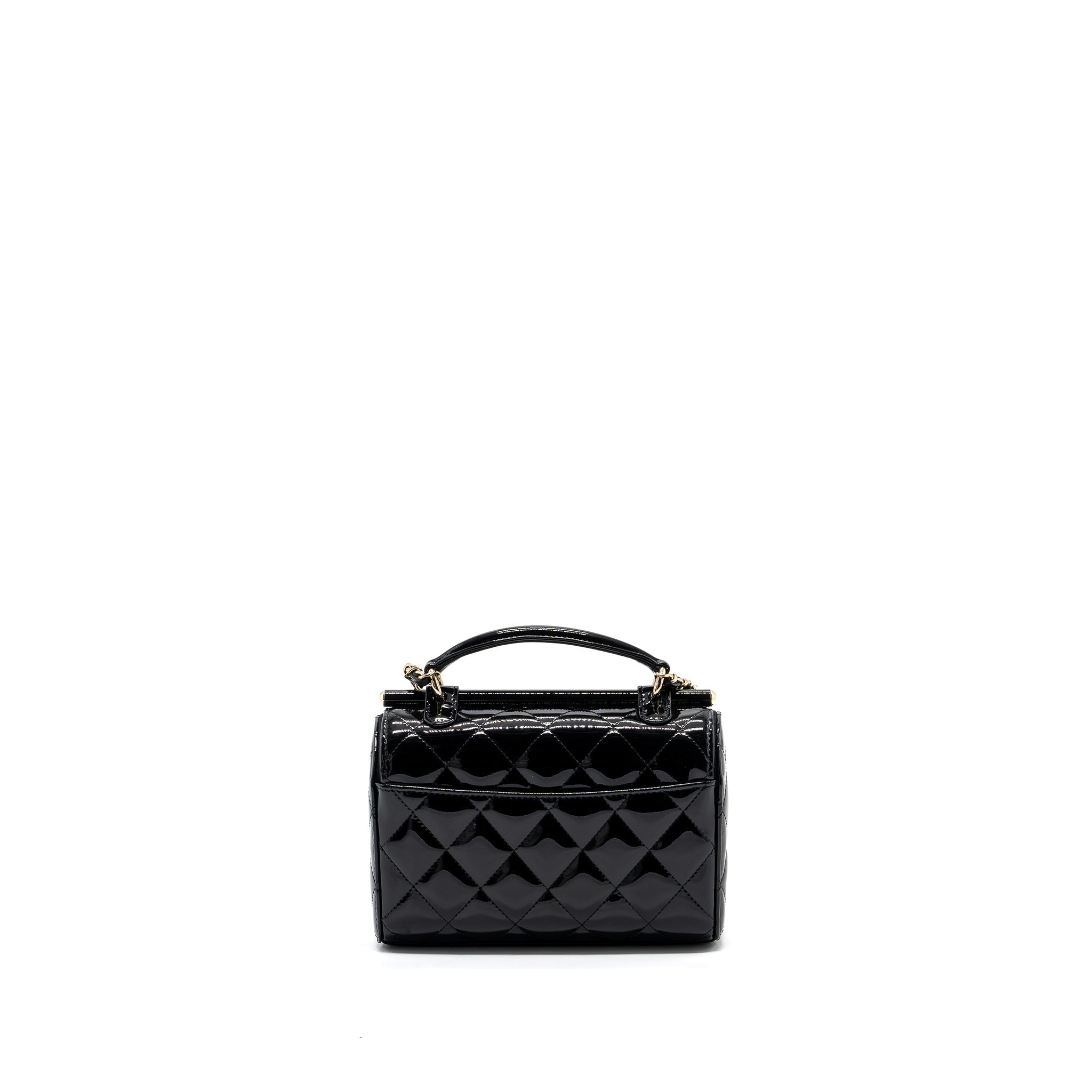 Chanel Small Trendy CC Dual Flap Bag patent black L (microchip)
