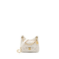 Chanel 23b Small Hobo Bag Shiny Calfskin White Brushed (Microchip)
