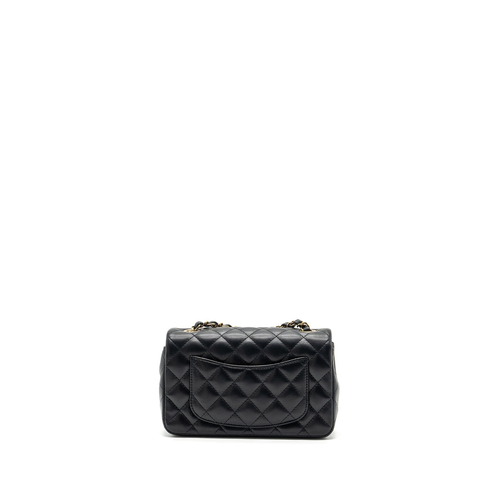 Chanel Classic Mini Rectangular Flap Bag Lambskin Black L (Microchip)
