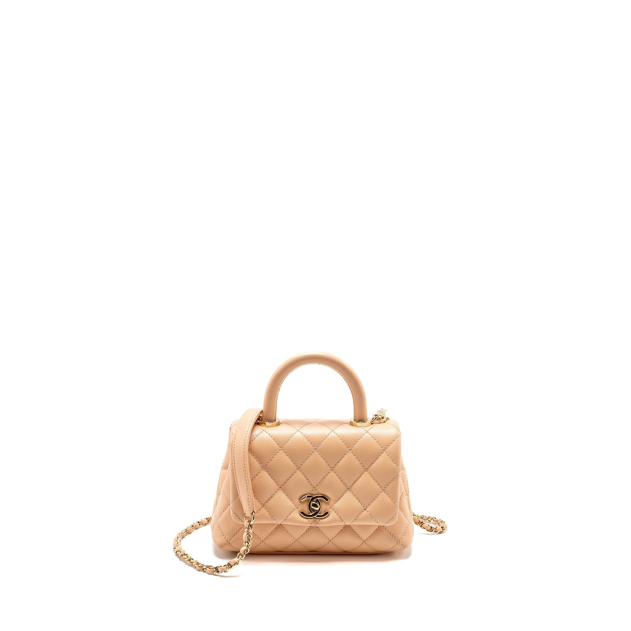 Chanel Mini Coco Handle Caviar BEIGE L