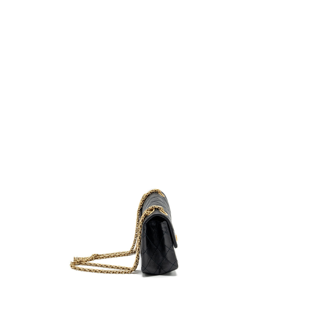 Chanel Mini 2.55 reissue flap bag aged calfskin black