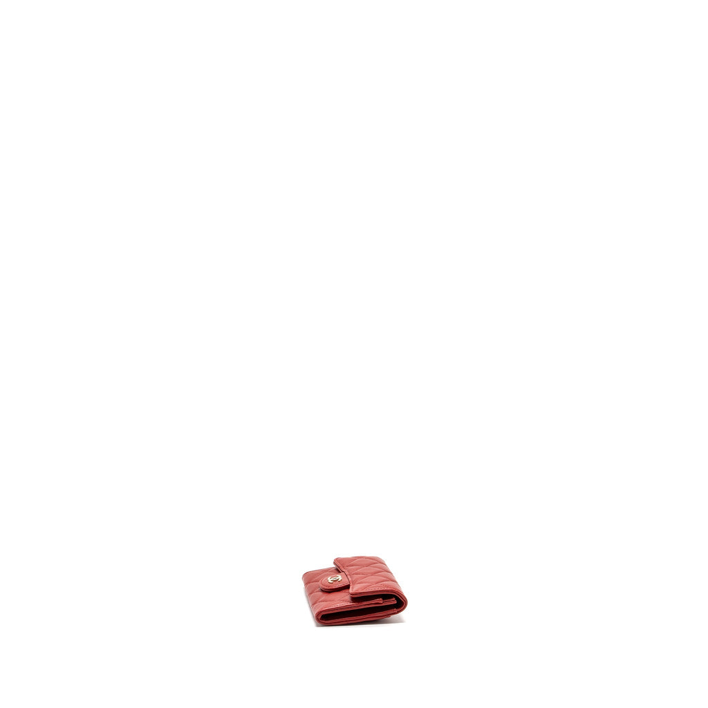 Chanel Flap Card Holder Lambskin Red