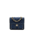 Chanel 23S Flap Backpack Denim Blue Brushed  (Microchip)