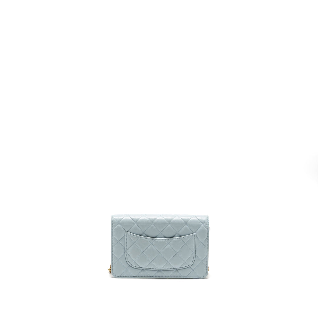 Chanel 2.55 Reissue Wallet on Chain Aged Calfskin Light Blue Brushed  (Microchip)