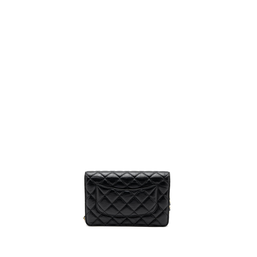Chanel 2.55 Reissue Lucky Charms Wallet On Chain Aged Calfskin Black