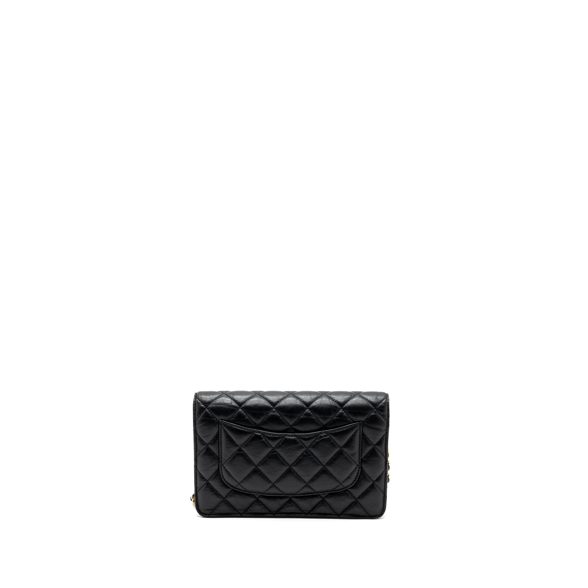 Chanel 2.55 Reissue Lucky Charms Wallet On Chain Aged Calfskin Black
